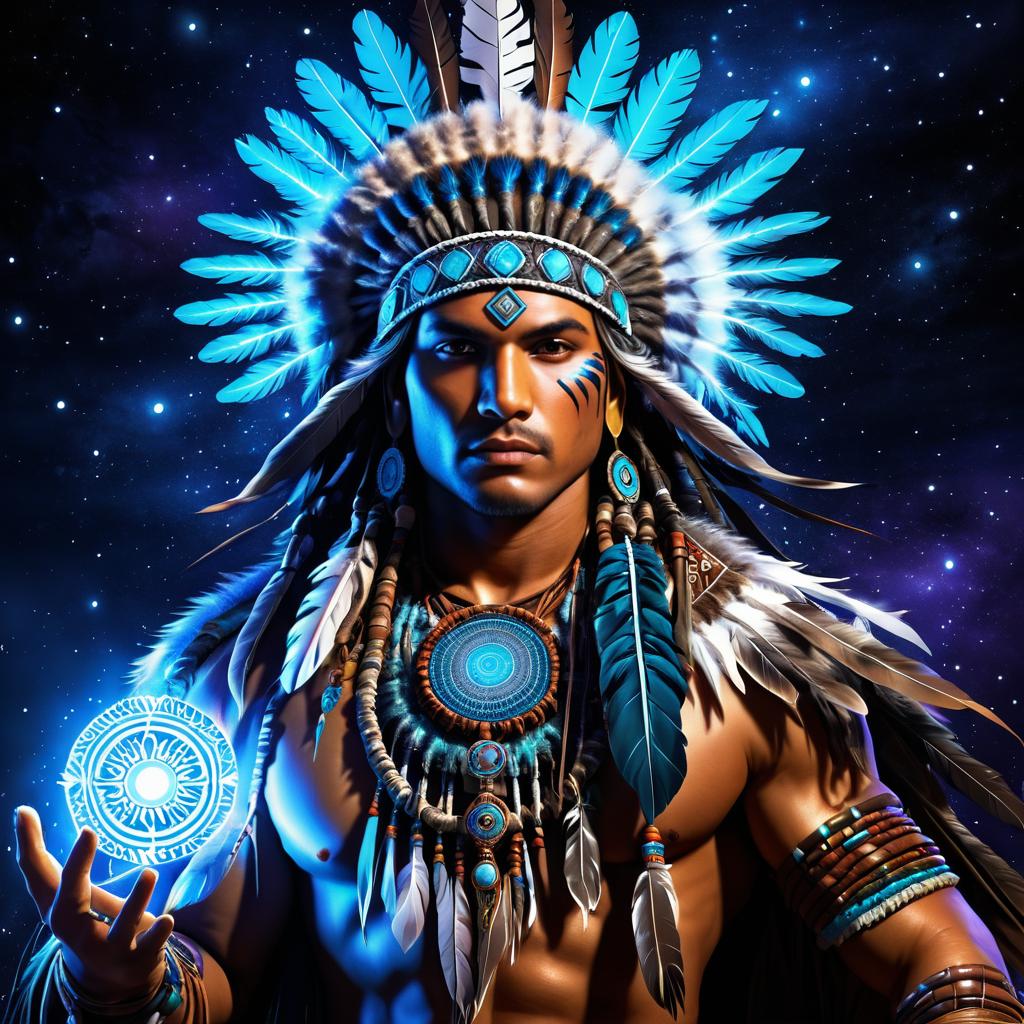 Cosmic Native American Shaman Fantasy Art