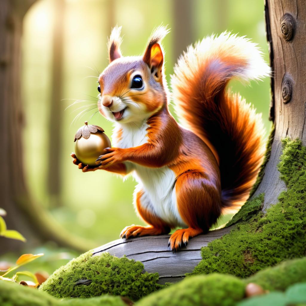 Whimsical Squirrel in a Tranquil Forest