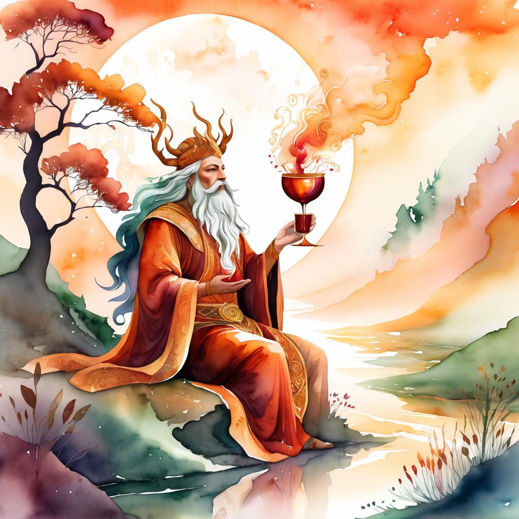 Ancient God in Enchanted Landscape