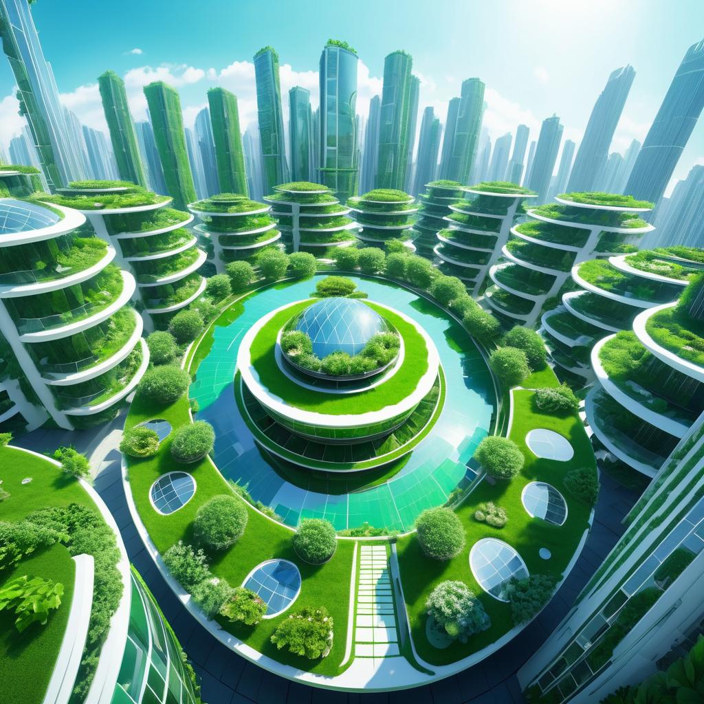 Futuristic Rooftop Garden in Metropolis