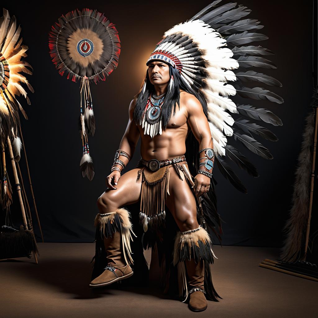 Realistic Studio Shoot of Native American Chief