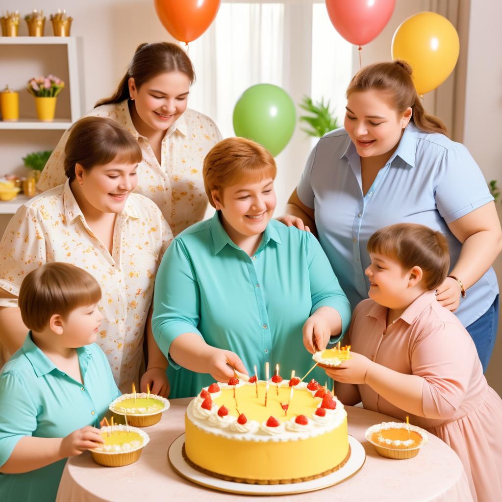 Family Birthday Celebration with Siblings and Cake