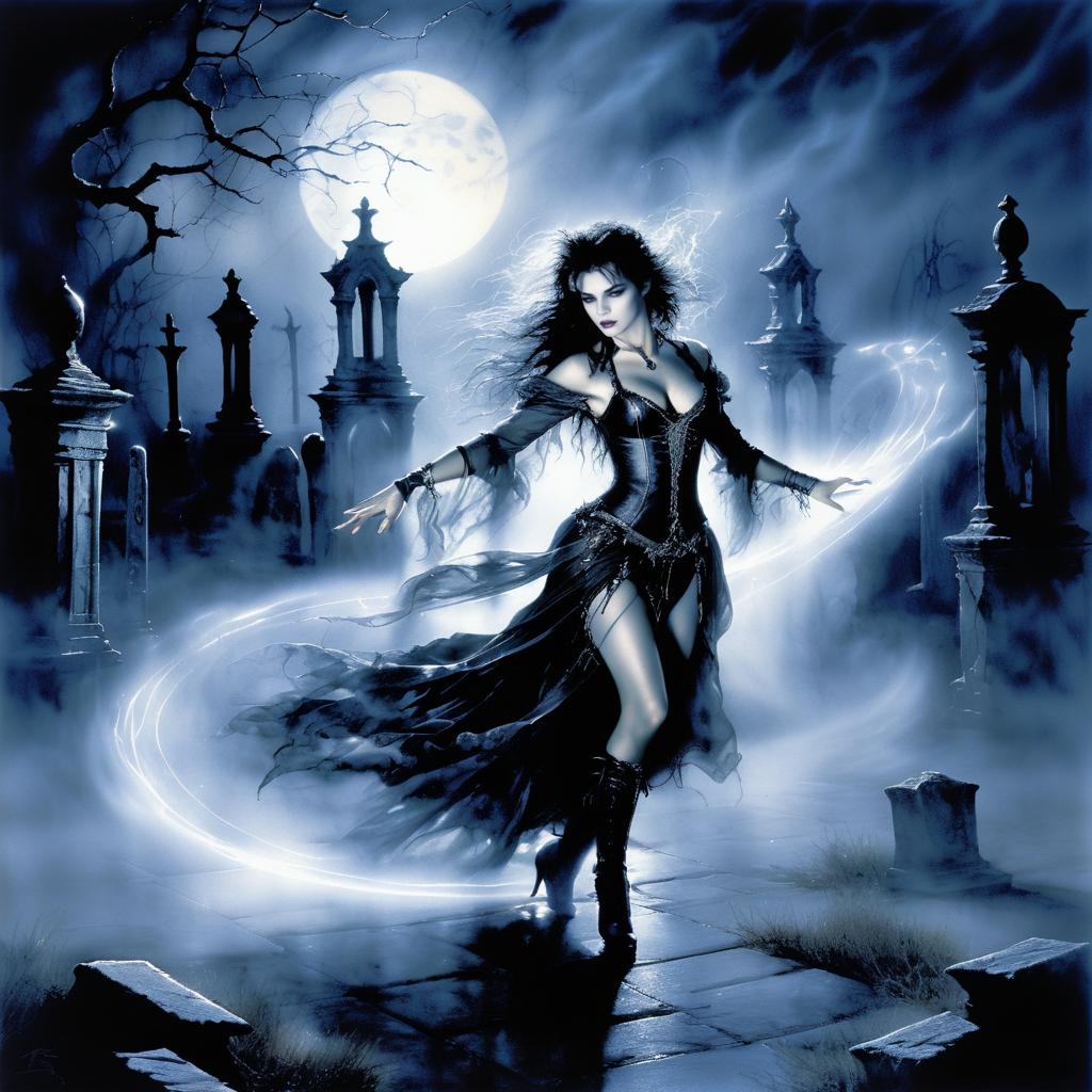 Moonlit Trickster in an Eerie Graveyard