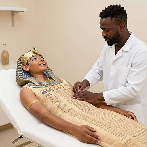 Ancient Egypt Acupuncture Healing Scene