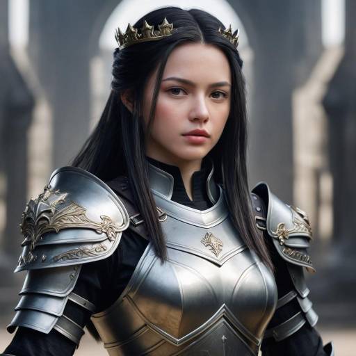 Realistic Portrait of a Warrior Girl