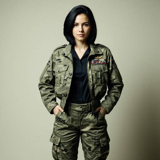 Woman in Khaki Camouflage Military Uniform