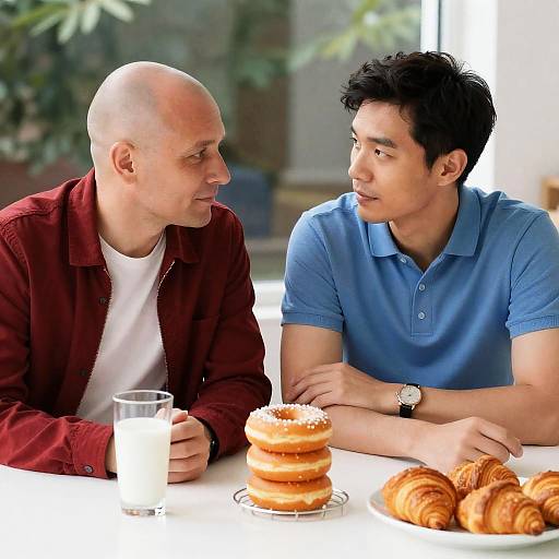 Engaged Conversation Over Pastries