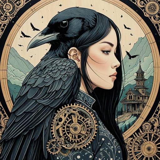 Haunted Guardian with Cogwheel Raven