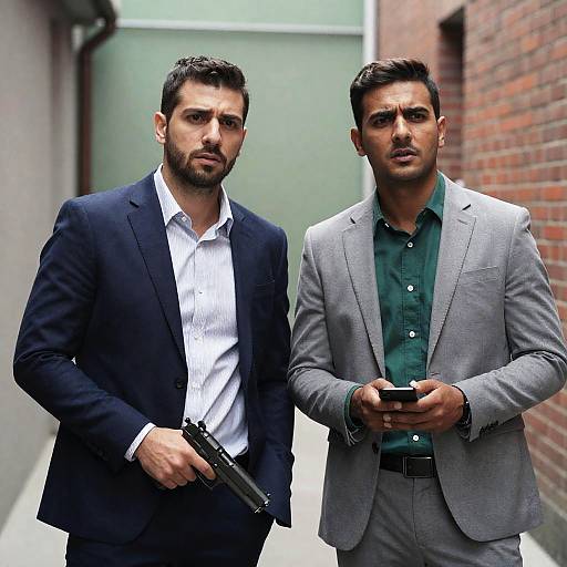 Tense Standoff in Urban Alleyway Scene