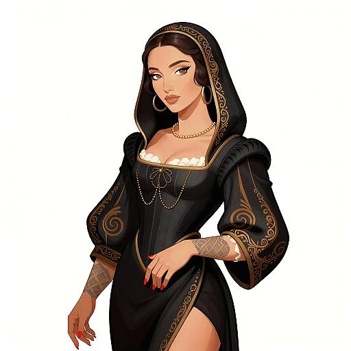 Renaissance QuantumSynthwave Erotic Woman