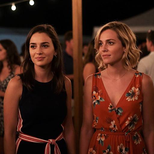 Two Women at Evening Festive Gathering