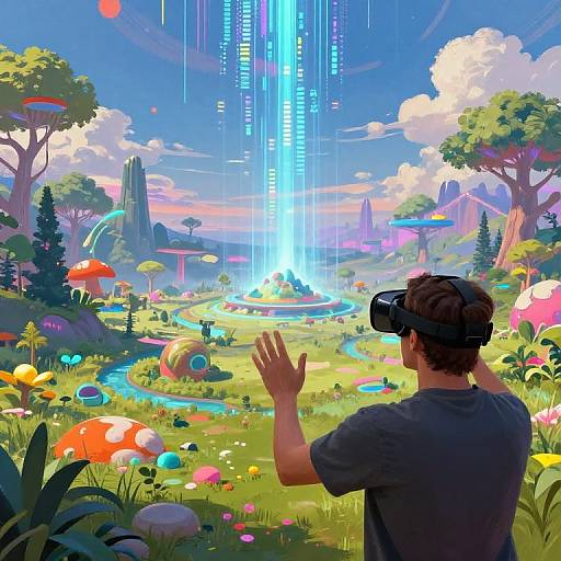 Surreal VR Digital World Exploration