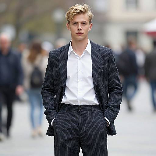 Realistic Blonde Male in Striped Pyjamas