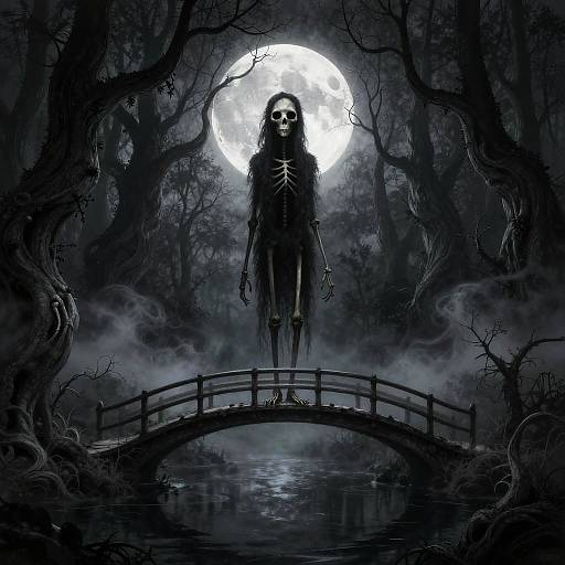 Gothic Woodland Spirit Under Moonlight