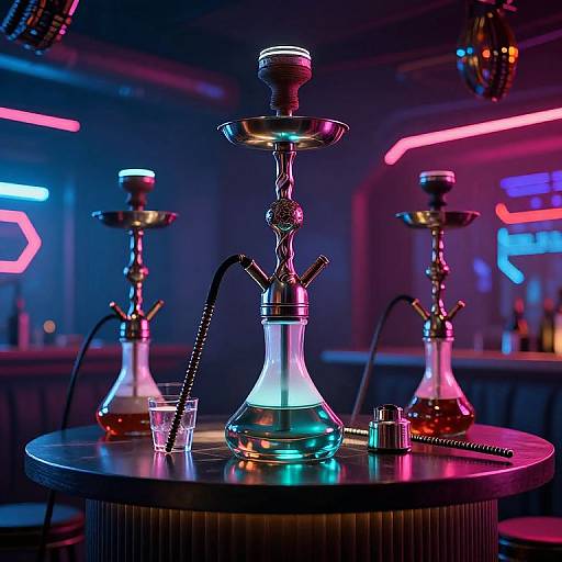 Cyberpunk Shisha Bar Scene