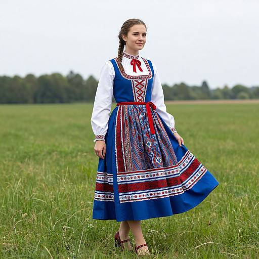Woman in Traditional Folk Dress