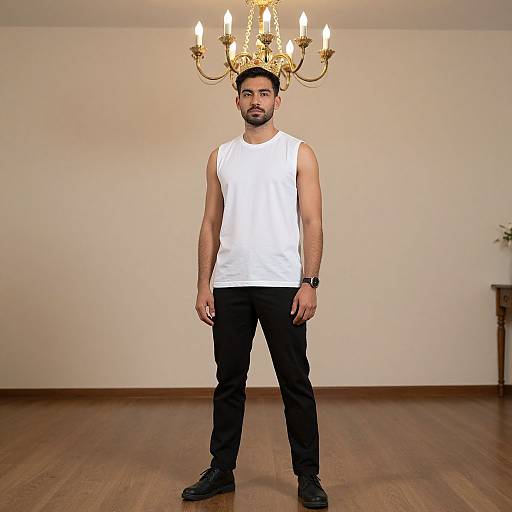 Realistic Photo of Male in Singlet