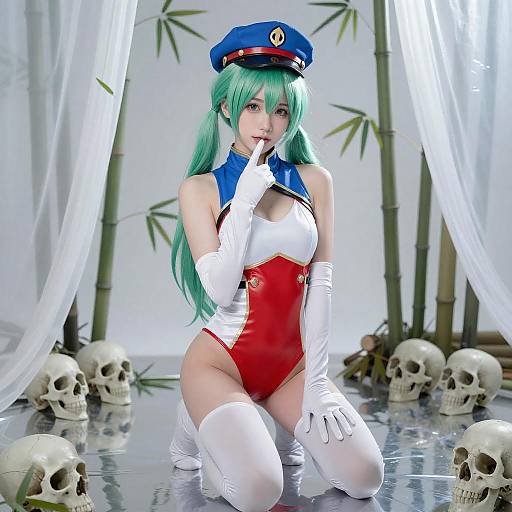 Green-Haired Anime Girl Pose