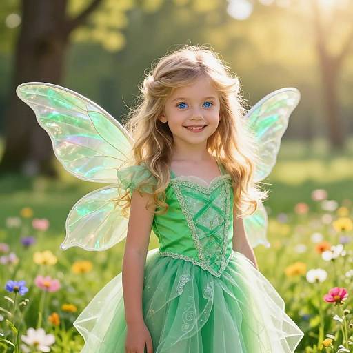 Enchanted Fairy Girl in Sunlit Meadow