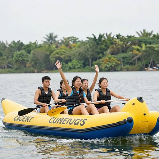 Youth Riding Banana Boat Adventure
