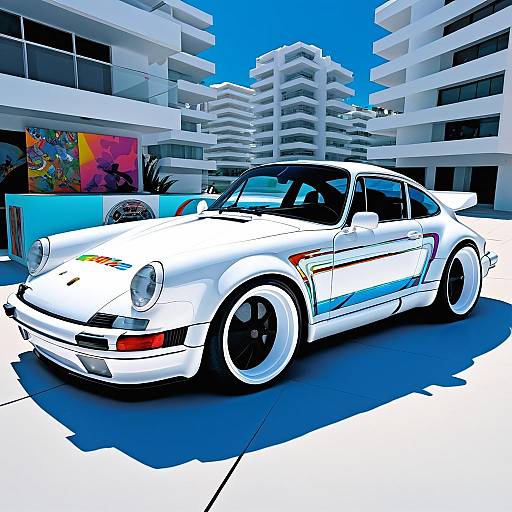 Vibrant Comic Style Porsche 911 Artwork