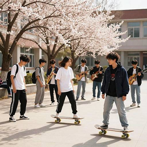 Springtime High School Courtyard Vibes