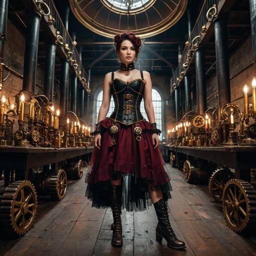 Steampunk Warrior in Victorian Laboratory