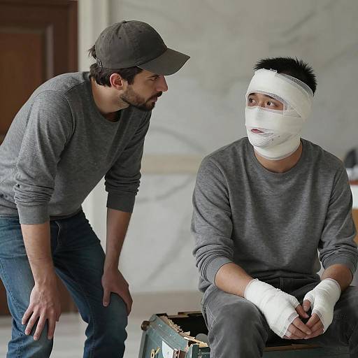 Intense Dialogue Between Two Men