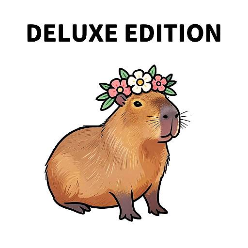 Whimsical Capybara with Floral Crown