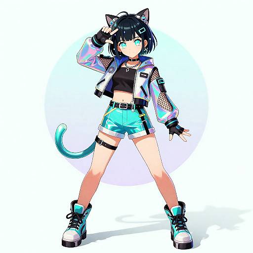 Cyberpunk Anime Street Magician Teen