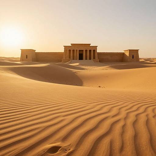 Golden Hour 3D Desert Landscape