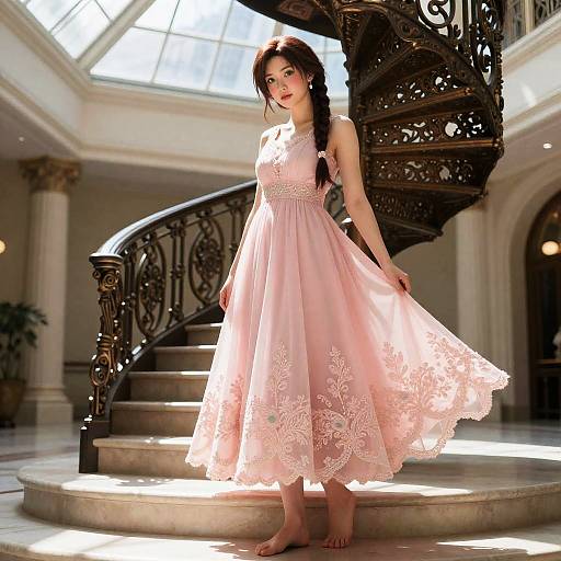 Sunlit Atrium Elegance: Aerith in Pink