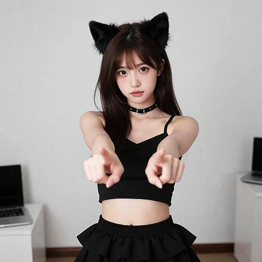 Photorealistic E-girl in Gamer Room