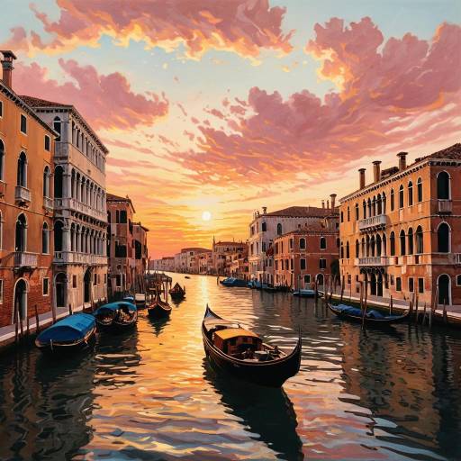 Venetian Canal at Sunset
