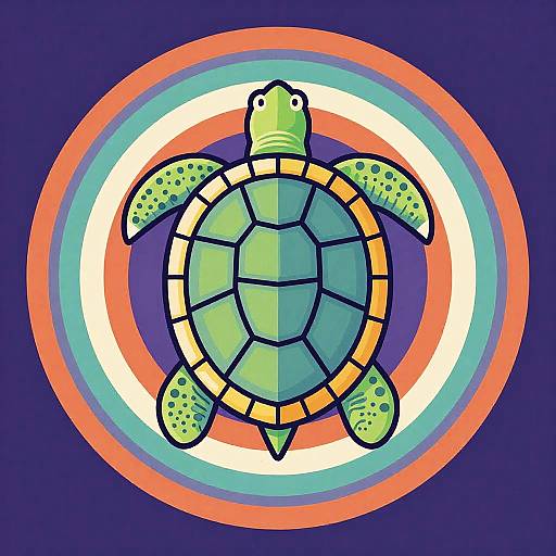 Psychedelic Circular Turtle Print
