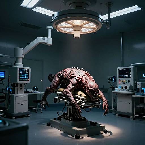 Futuristic Surgical Theatre with Creature