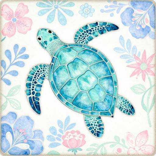 Pastel Fashion Forward Sea Turtle Texture