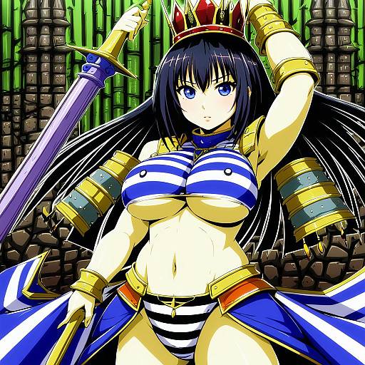 Illustration of Ancient princess menace, queen's blade in the style of Reku
