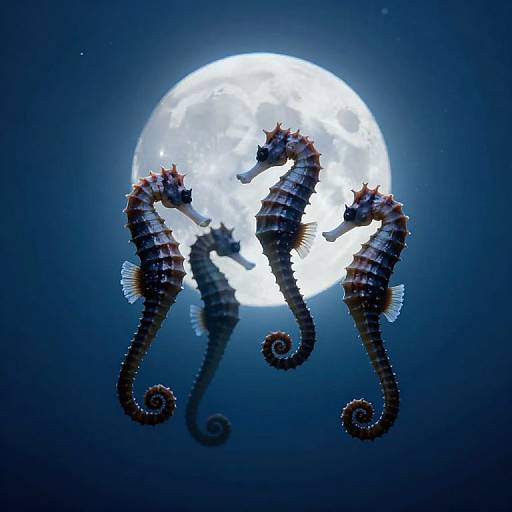 Moonlit Seahorse Ballet Underwater