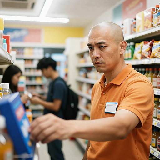 Bald Man in Convenience Store Scene
