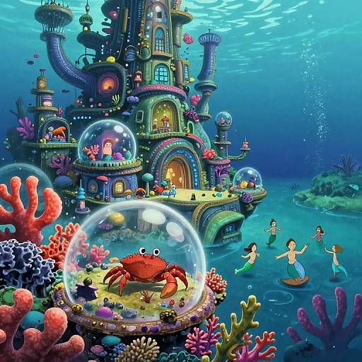 Underwater Metropolis from Bug's-Eye View