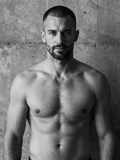 Black and White Fitness Model Portrait