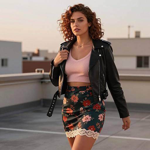 Edgy Anime Fashion on Urban Rooftop