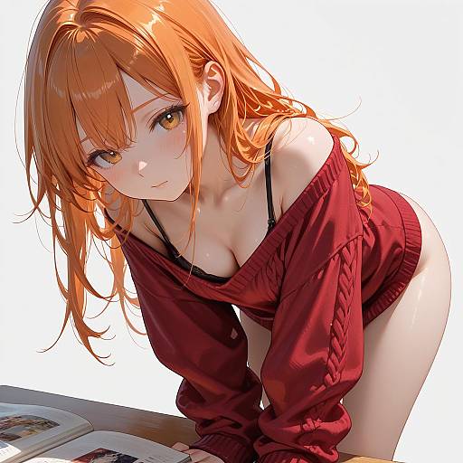 Seductive Ginger Girl Character Concept Art