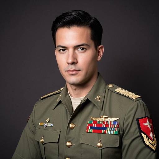 Military Officer in Vintage Uniform