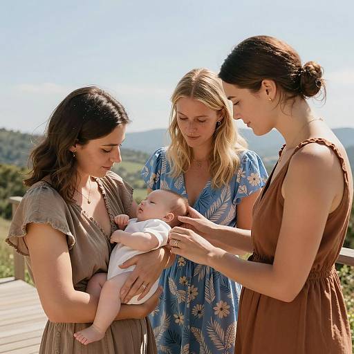 Caring Moments on a Sunlit Deck
