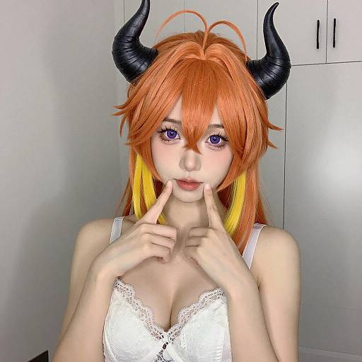 Vibrant Woman with Horned Headband