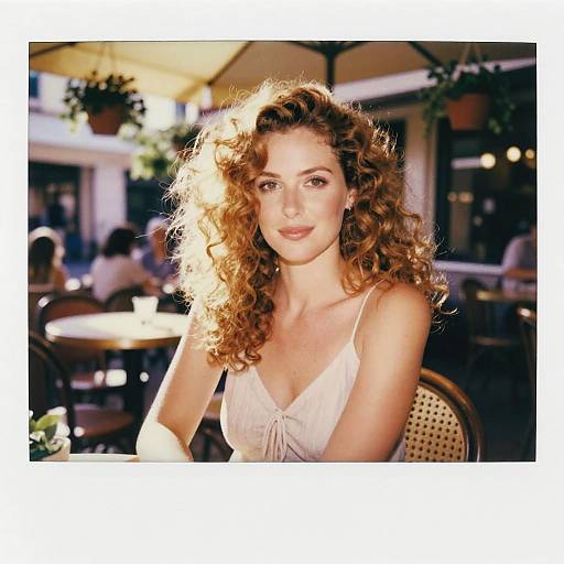 Nostalgic Polaroid Portrait at Café