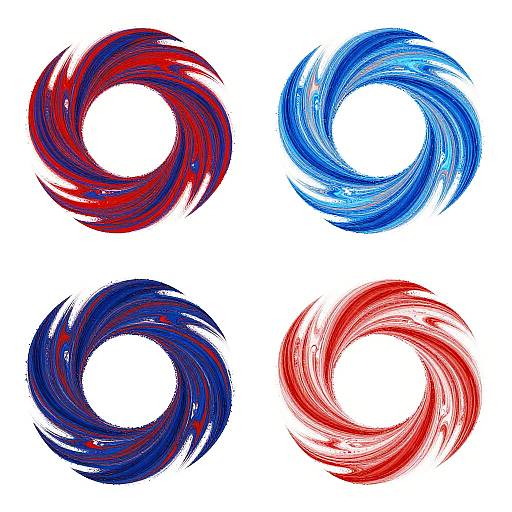 Abstract Colorful Swirling Shapes Grid