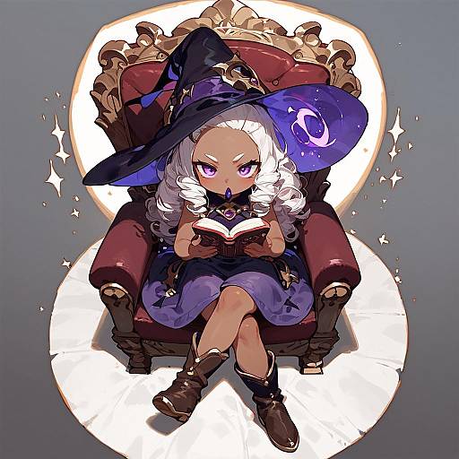 Whimsical Witch in Throne Room Setting